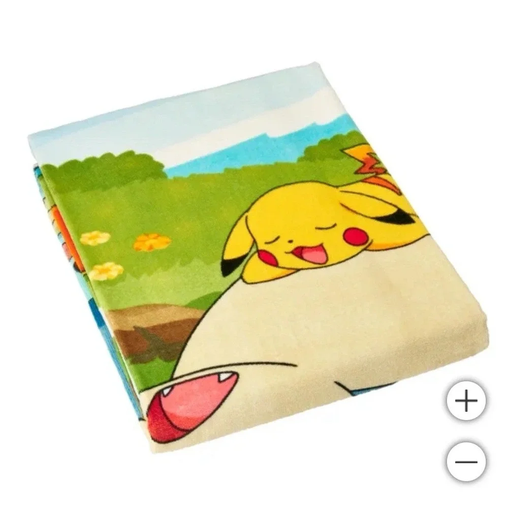 NEW Pokemon Outdoor Picnic Blanket & Beach Towel Set Zip‎ Closure Washable Gift